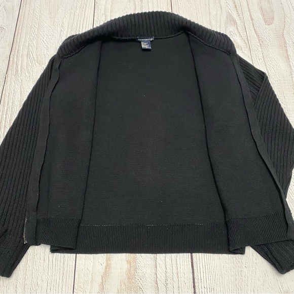 Anthropologie Charcoal Knit Suede Leather & Wool Jacket Sweater Small - Picture 10 of 13